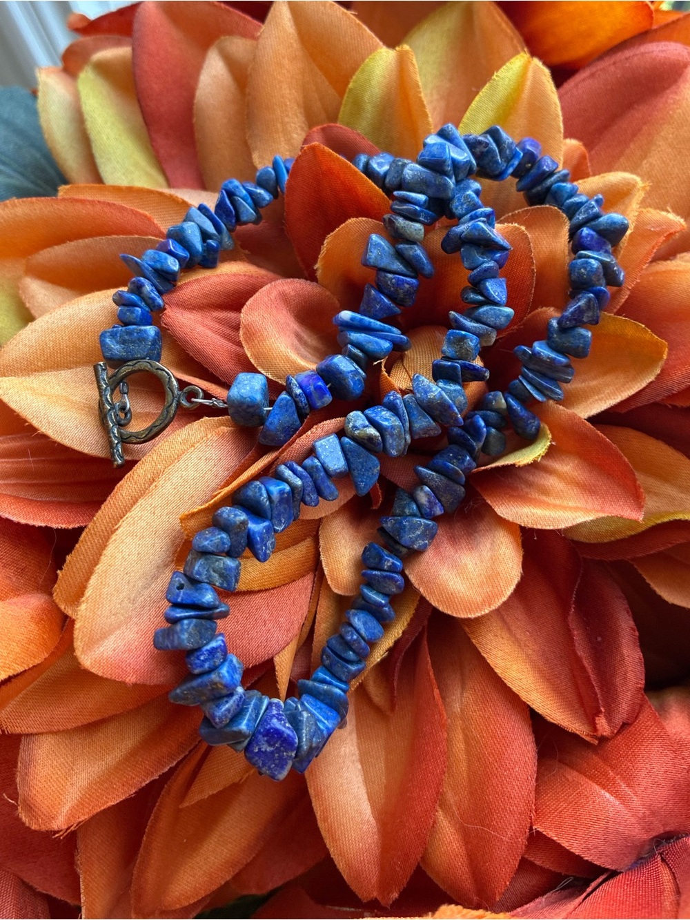 Vintage Natural Lapis Lazuli Chip Bead Necklace